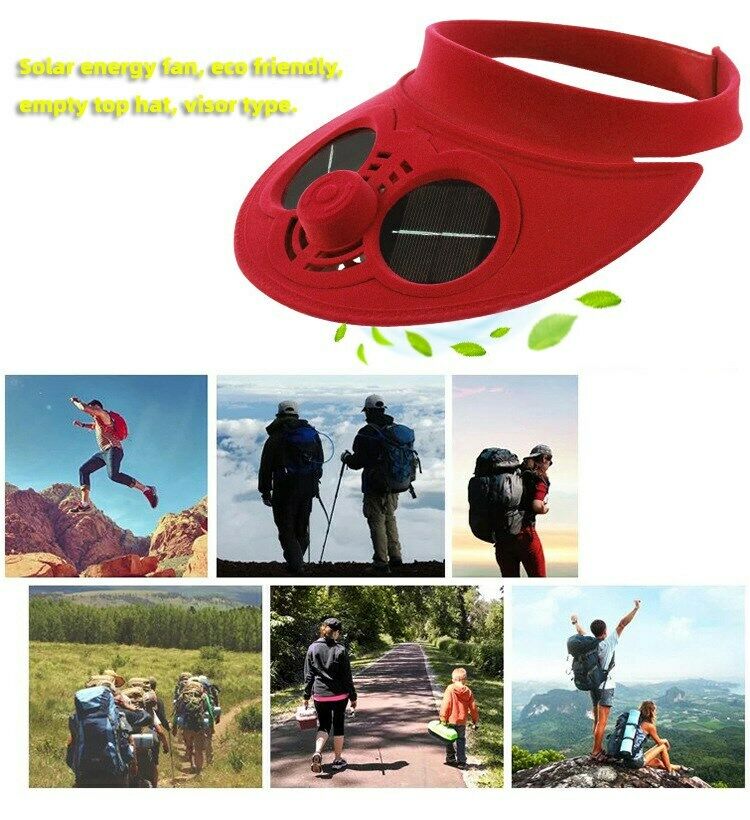 Summer Sun Hat with Solar Power Air Fan Cap Empty Tope Visor Solar Hat RD