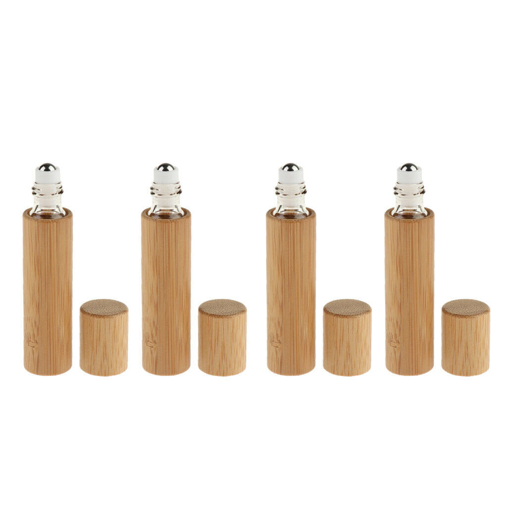 4x Travel Portable Essential Oil Liquid Sample Roller Bottles Vials 10ml