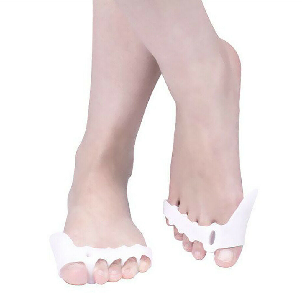 2 Pairs Silicone Gel Toe Corrector Foot Pain Easy Wear All Size Feet Home
