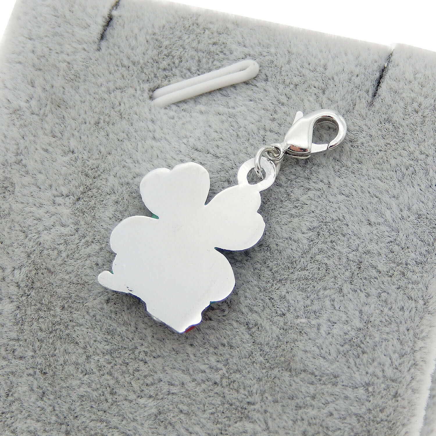 8-pack Green Enamel Clover Ladybug Charm Lobster Clasp Pendant Keychain Dangles