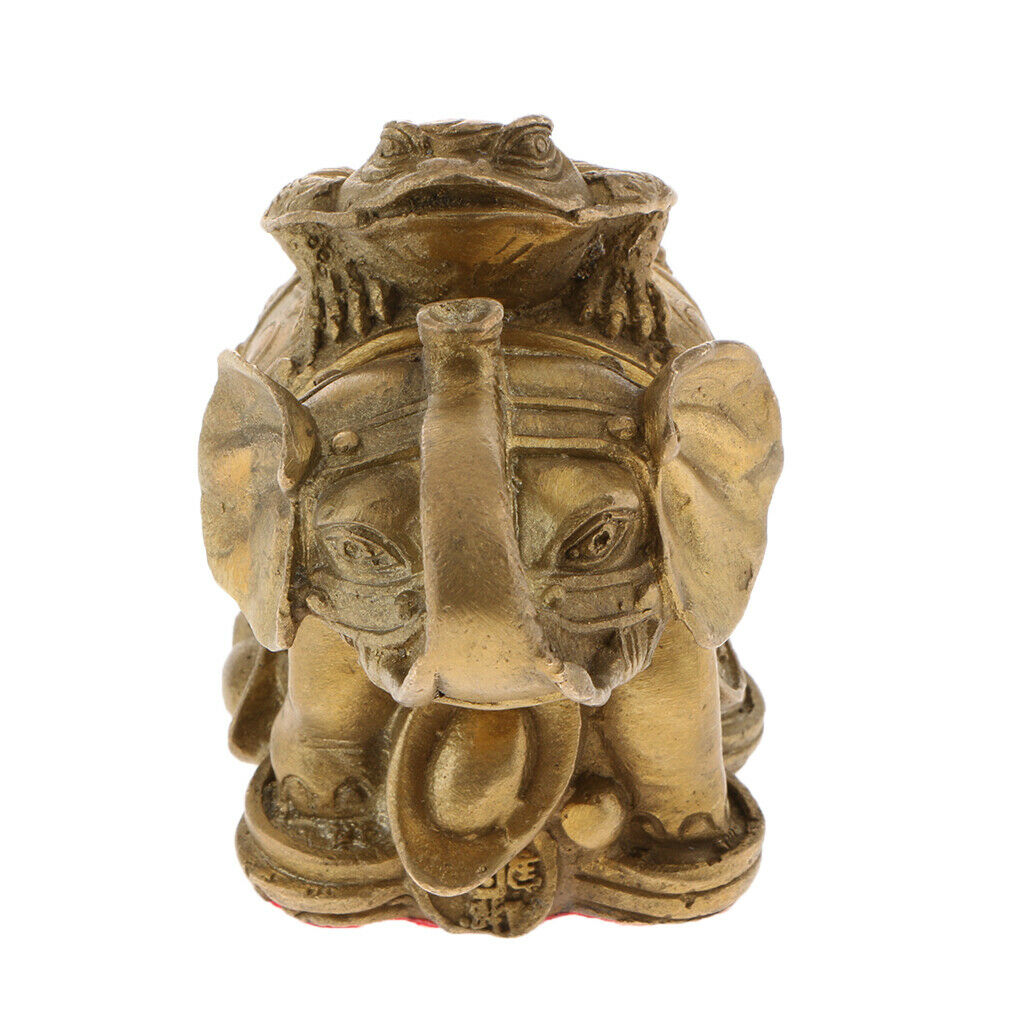 copper lucky toad elephant decoration Furnishing feng shui ornament craft M