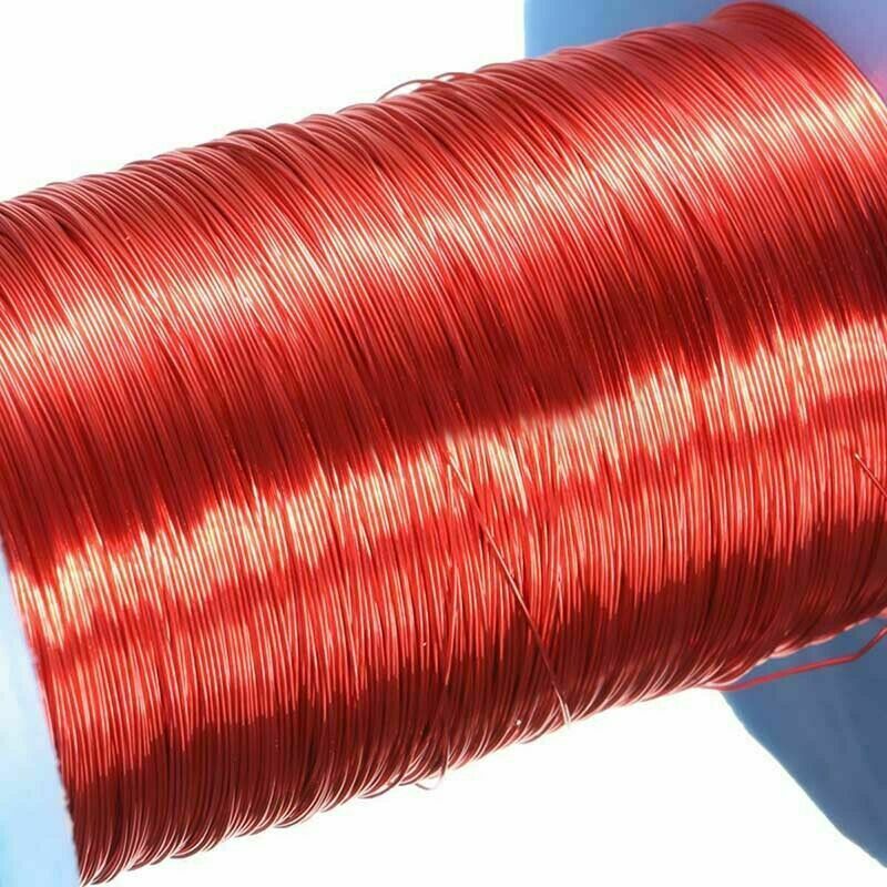 Red Magnet Wire 0.2mm Enameled Copper Wire Round Magnetic Coil Winding 100m