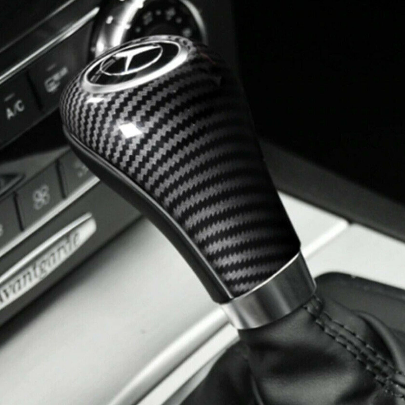 Carbon Fiber Gear Shift Knob Cover For Mercedes-Benz W204 W212 A C E G GLS Class