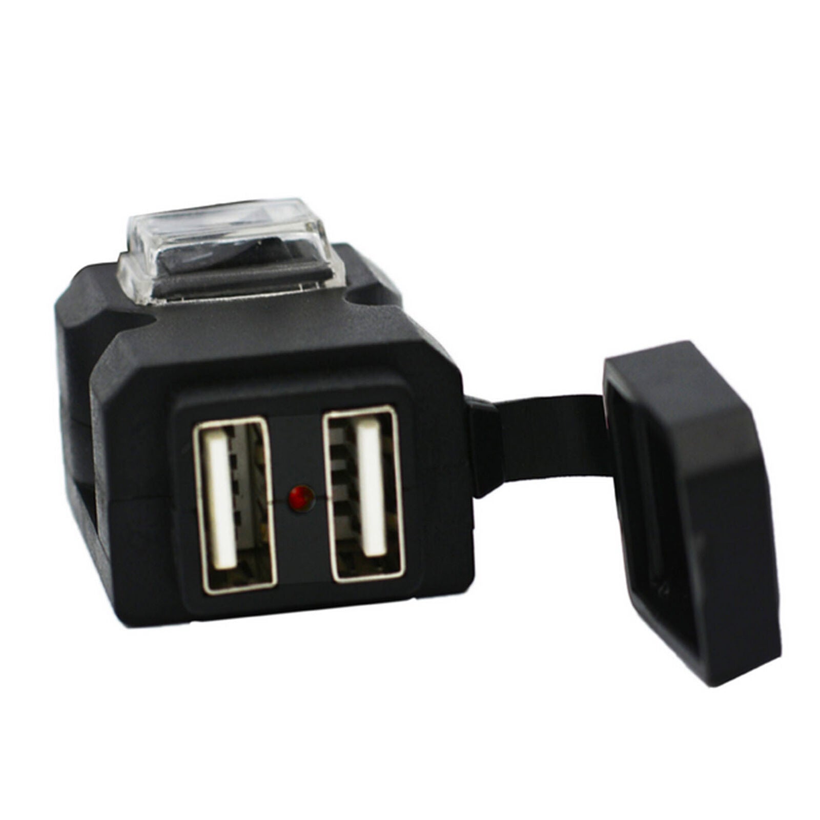 12V/24V Motorcycle Motorbike Dual USB Charger Phone Power Socket With Switch