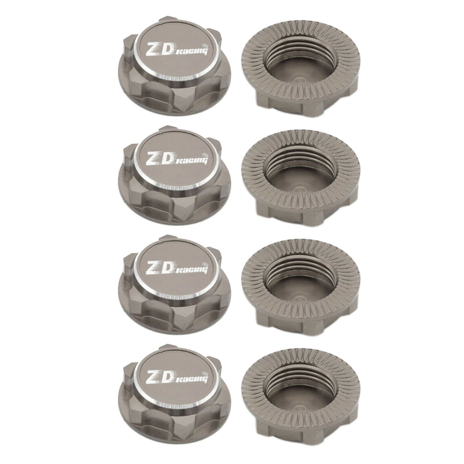 8pcs Hex Wheel Nuts For 1/8 Scale RC Car Truck Spare Parts Titanium Gray