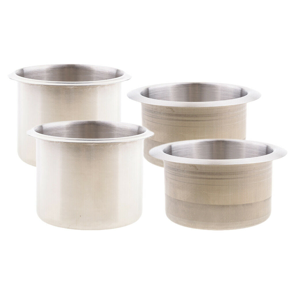2 Sets Stainless Steel Recessed Cup Drink Holder for Camper 85x55mm+68x55mm