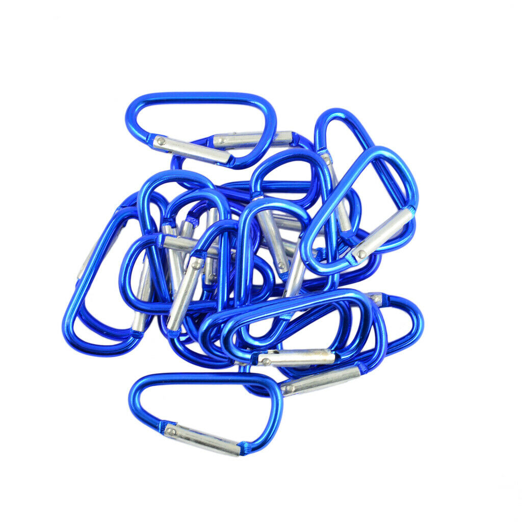 20pcs Camping Climbing Hiking Carabiner Aluminum Alloy Key Hook Clip Buckle