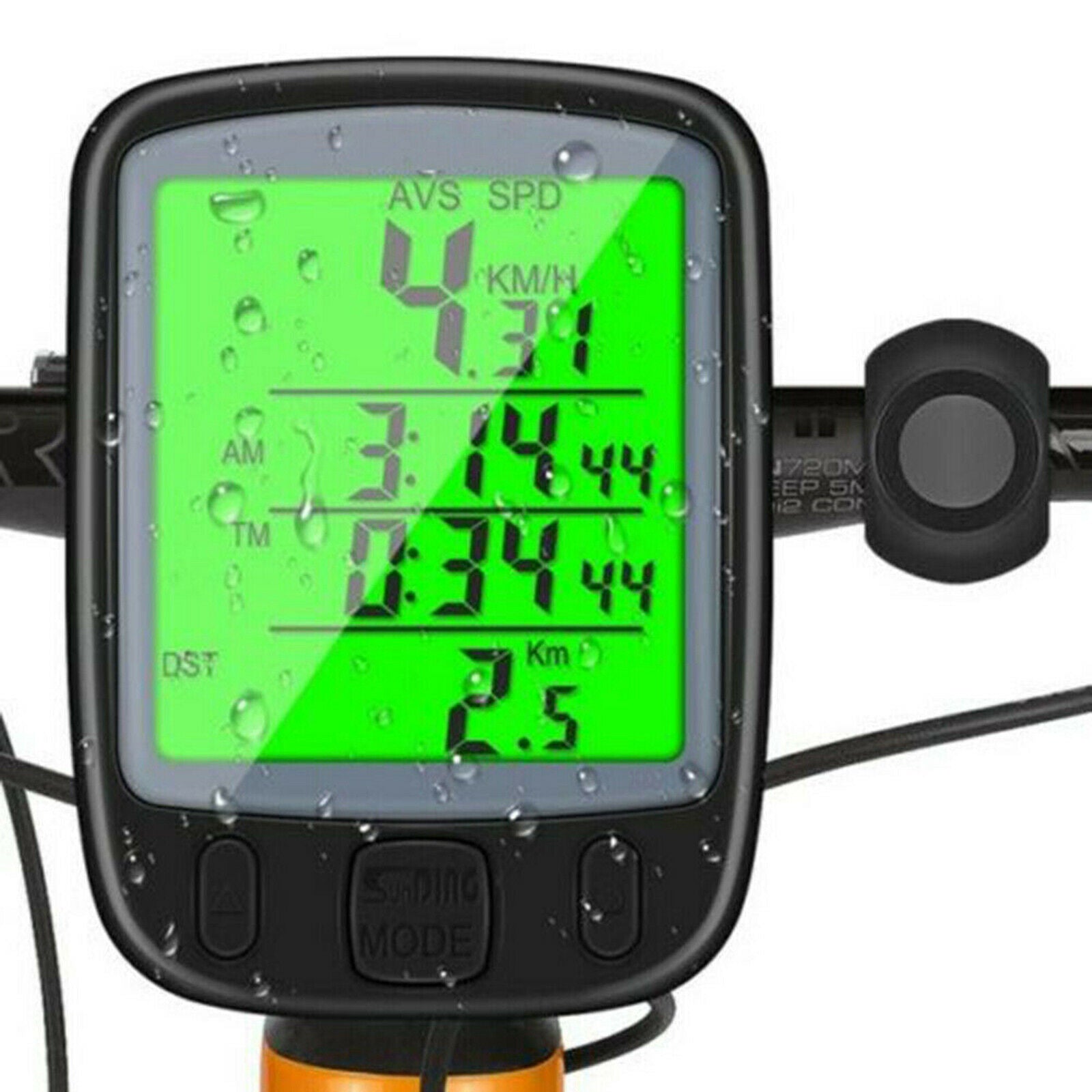 Bike Computer, Bicycle Speedometer Odometer Waterproof Backlight with Digital