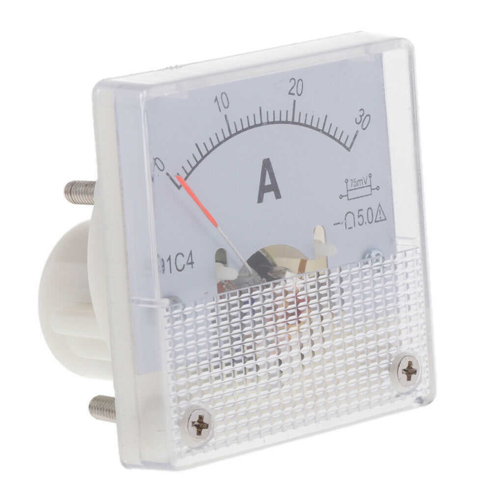 2 Pack Ammeter Analog Panel Meter Amp Current Panel Meter 0-30A/75mV 91C4