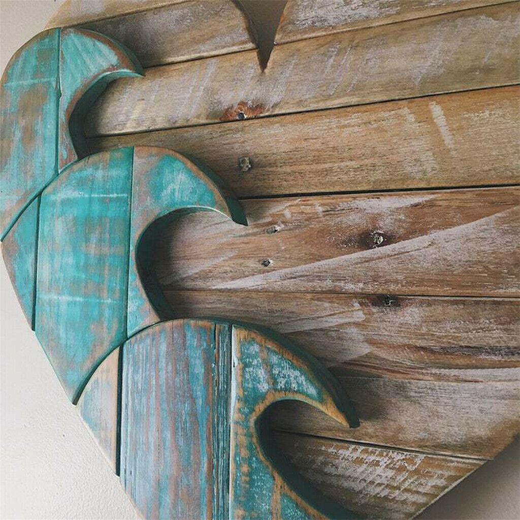 1pc Nordic Style Wooden Heart Shape Hanging Pendant 40x40cm Home Decor
