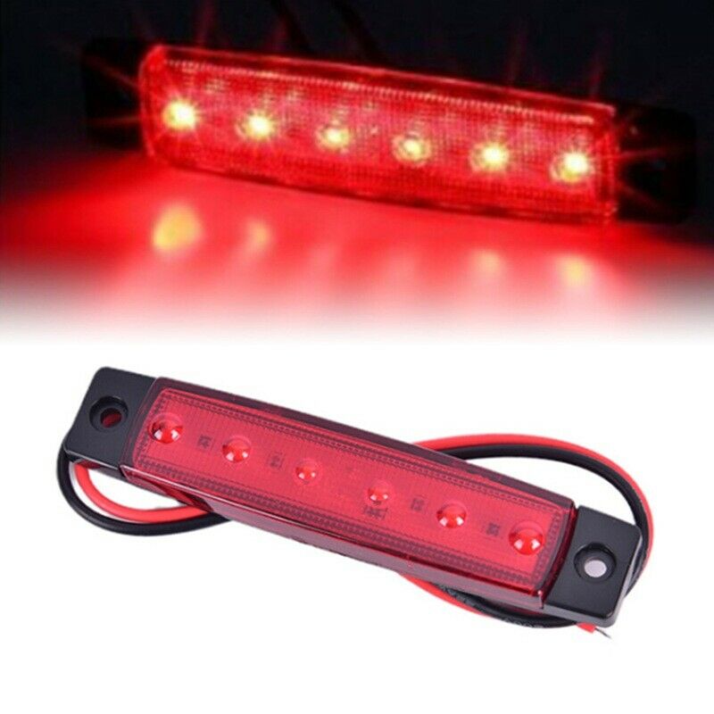 20x Universal 3.8" Red/Amber 6LED Side Marker Light indicators Truck Trailer Bus