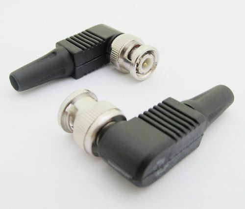 2pcs CCTV RG59 BNC Male solderless right angle Coaxial connector