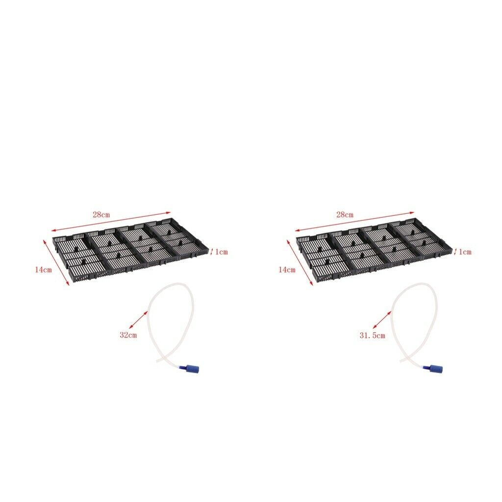 2 Pcs Fish Tank Under Water Filter Aquarium Bottom Filtration Plate Air Tube