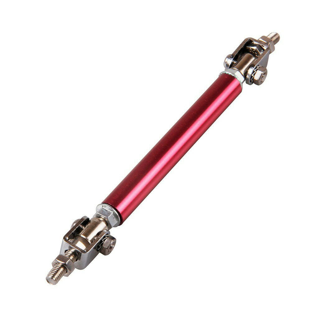 Red Adjustable 75mm-115mm Front Rear Frame Bumper Splitter Strut Rod Support Bar