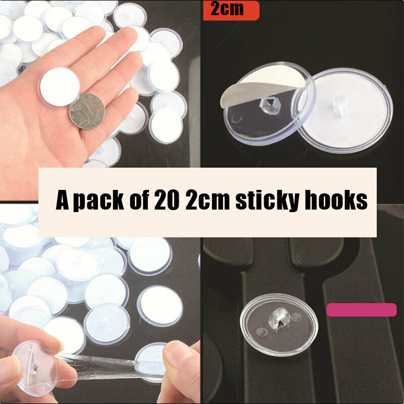 Ceiling Transparent Strong Hook Self Adhesive Seamless Hanging Flag Hooks.l8