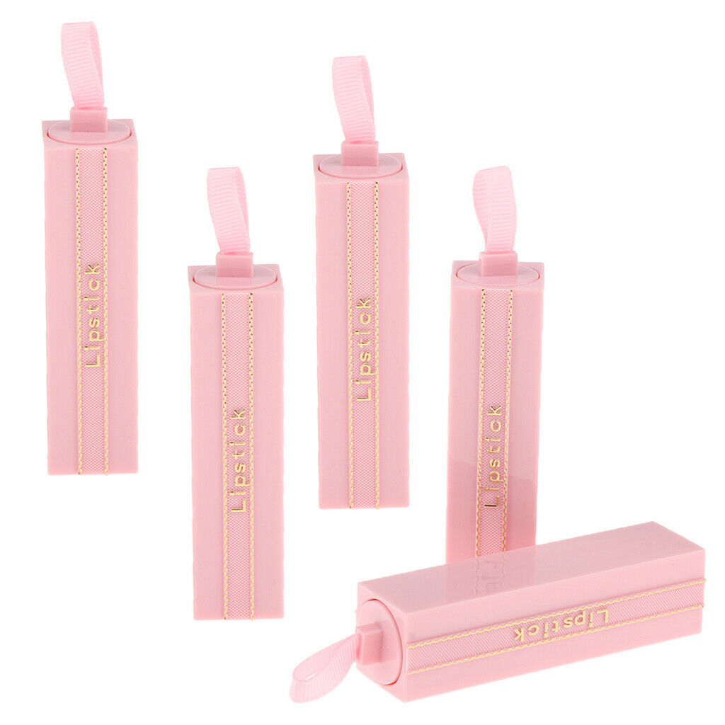 5PCS Empty High Grade Lipstick Containers Elegant Lip Balm Tubes + Caps for