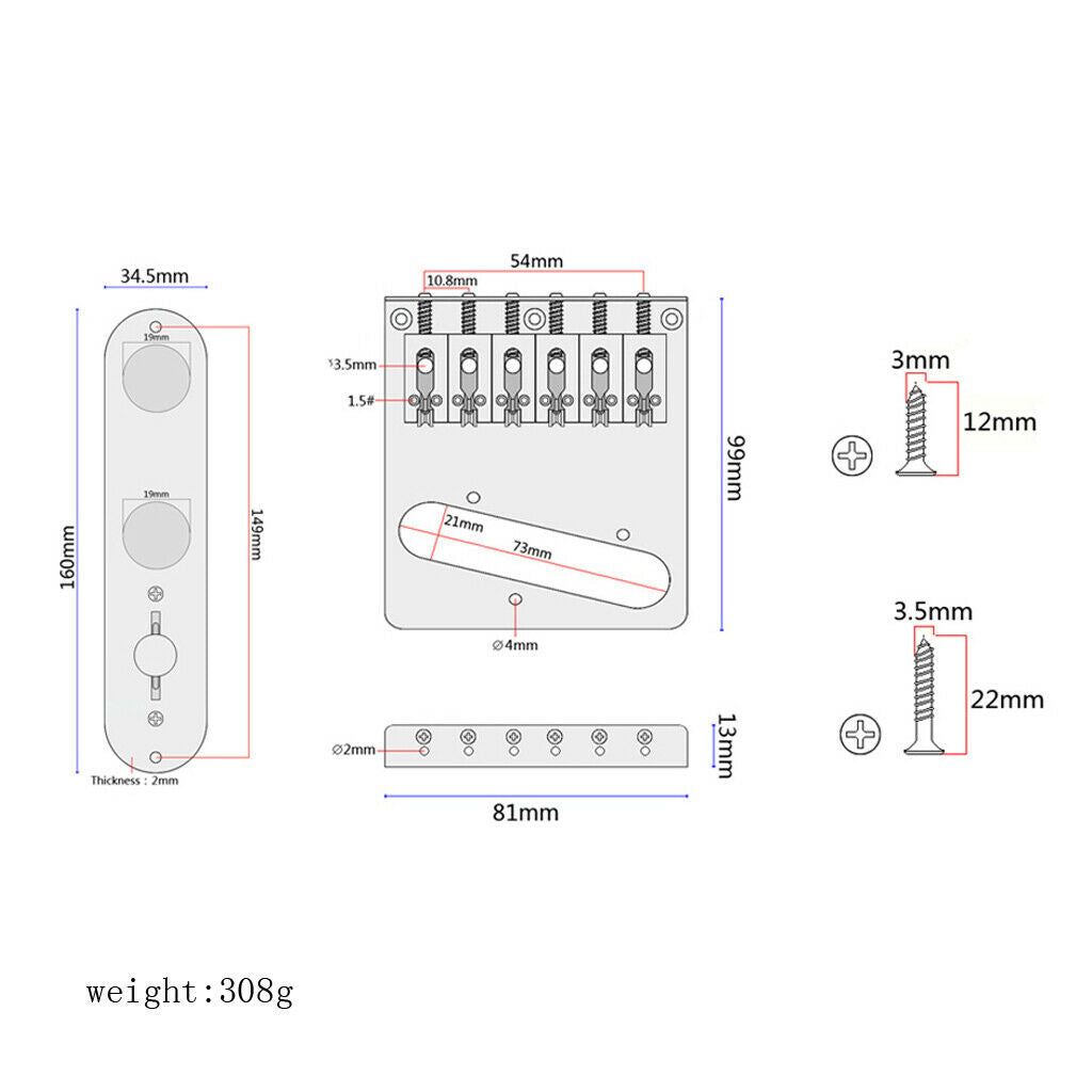 Zinc Alloy Guitar Prewired Control Plate  Guitar Bridge Plate Replacement