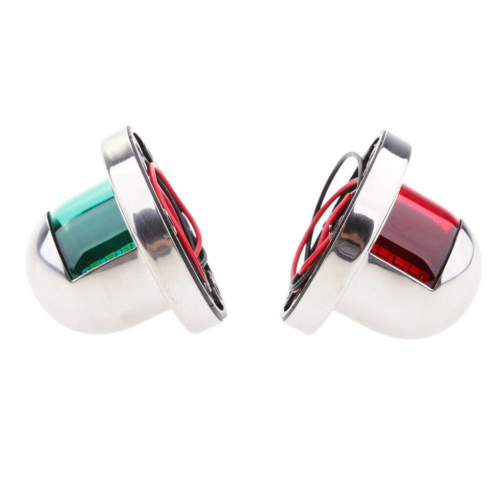 Pack Red & Green Boat Yacht LED Light 12V Stainless Steel Navigation Lamp