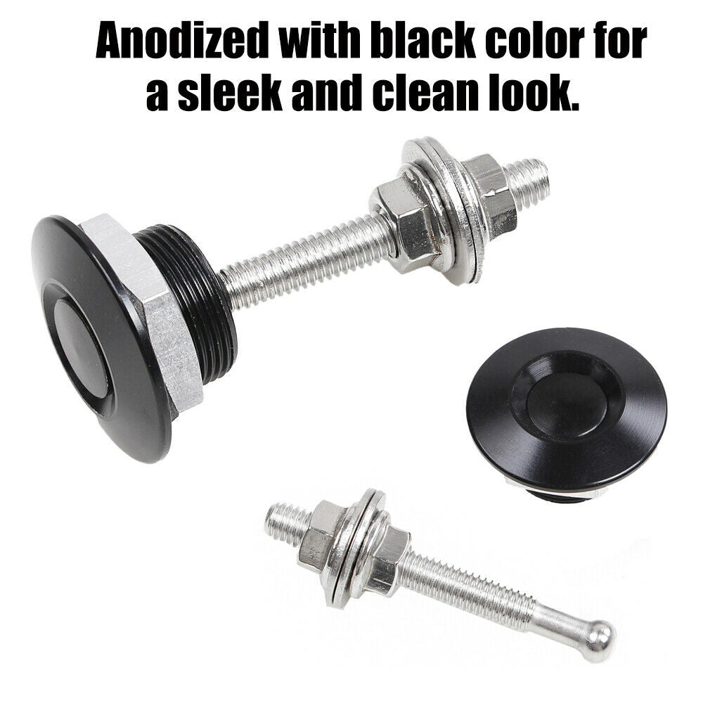 2PCS Bumper Latch Kit Push Button Quick Release Hood Bonnet Pins Lock Clip