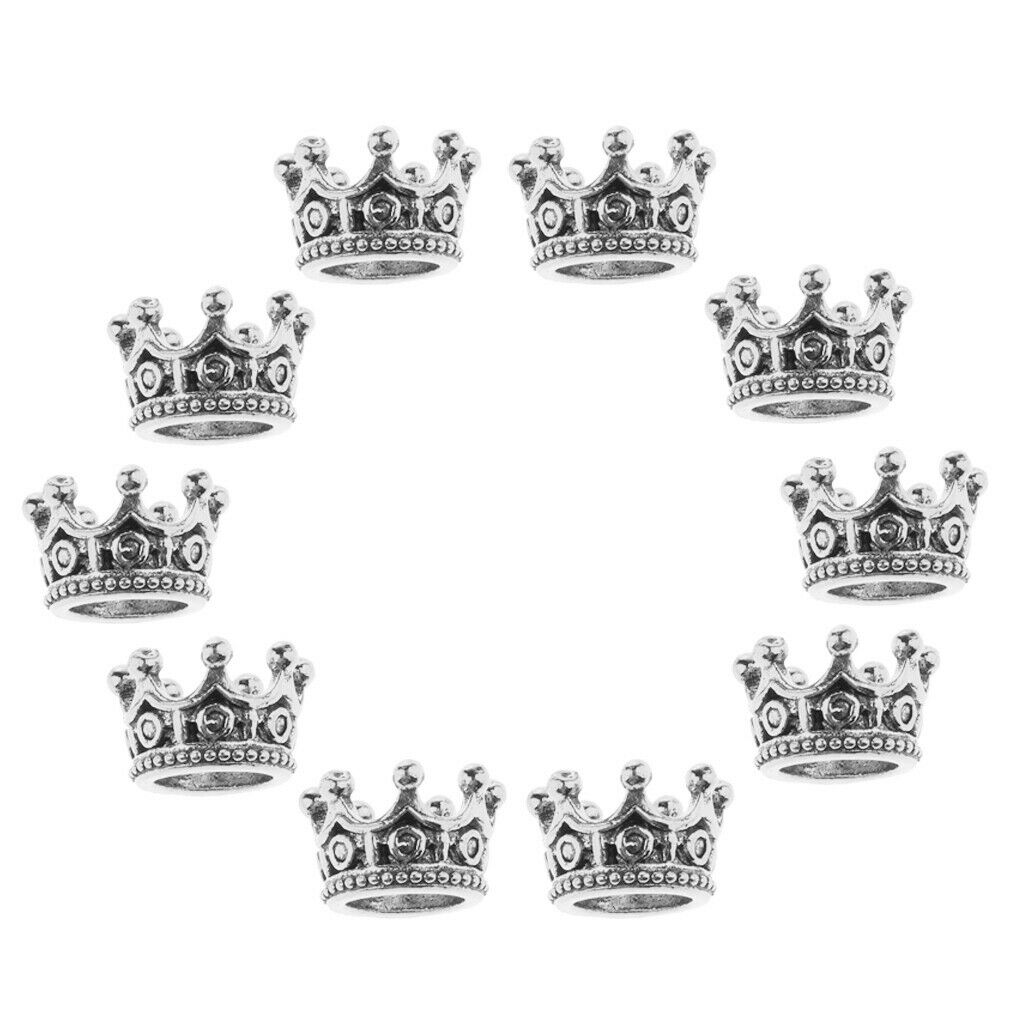 10 pieces Mini Crown Charms Beads for making jewelry accessories, 6 x 11 mm