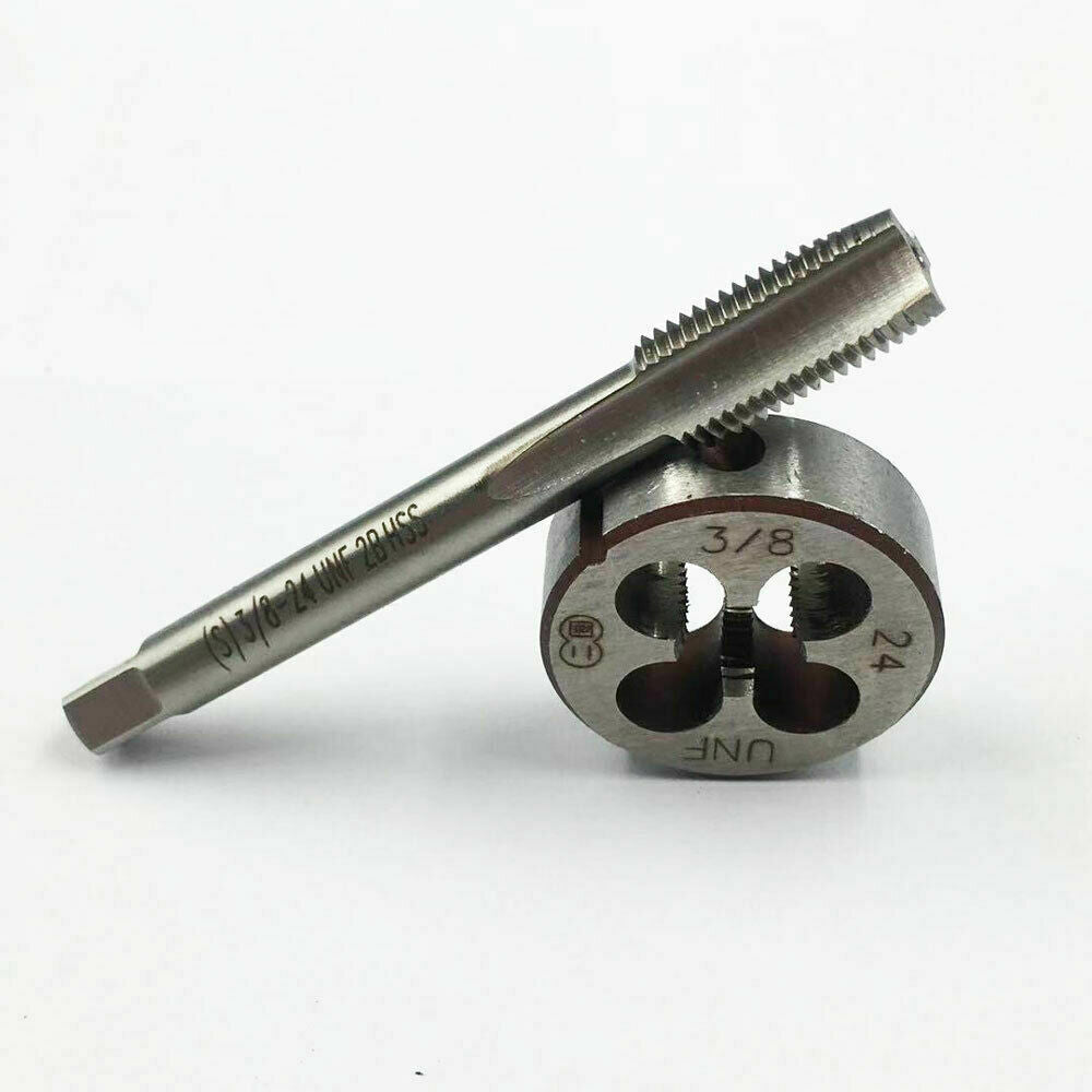 3/8"- 24UNF Tap+Die Machine Thread Tap And Round Thread Die Right Hand HSS Taper