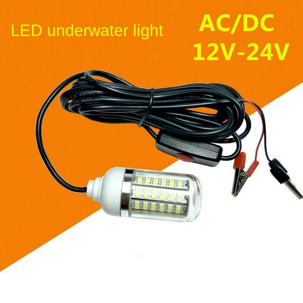 2X 12V LED GREEN UNDERWATER SUBMARINE Lamp FISHING NIGHT LIGHT with 5m of