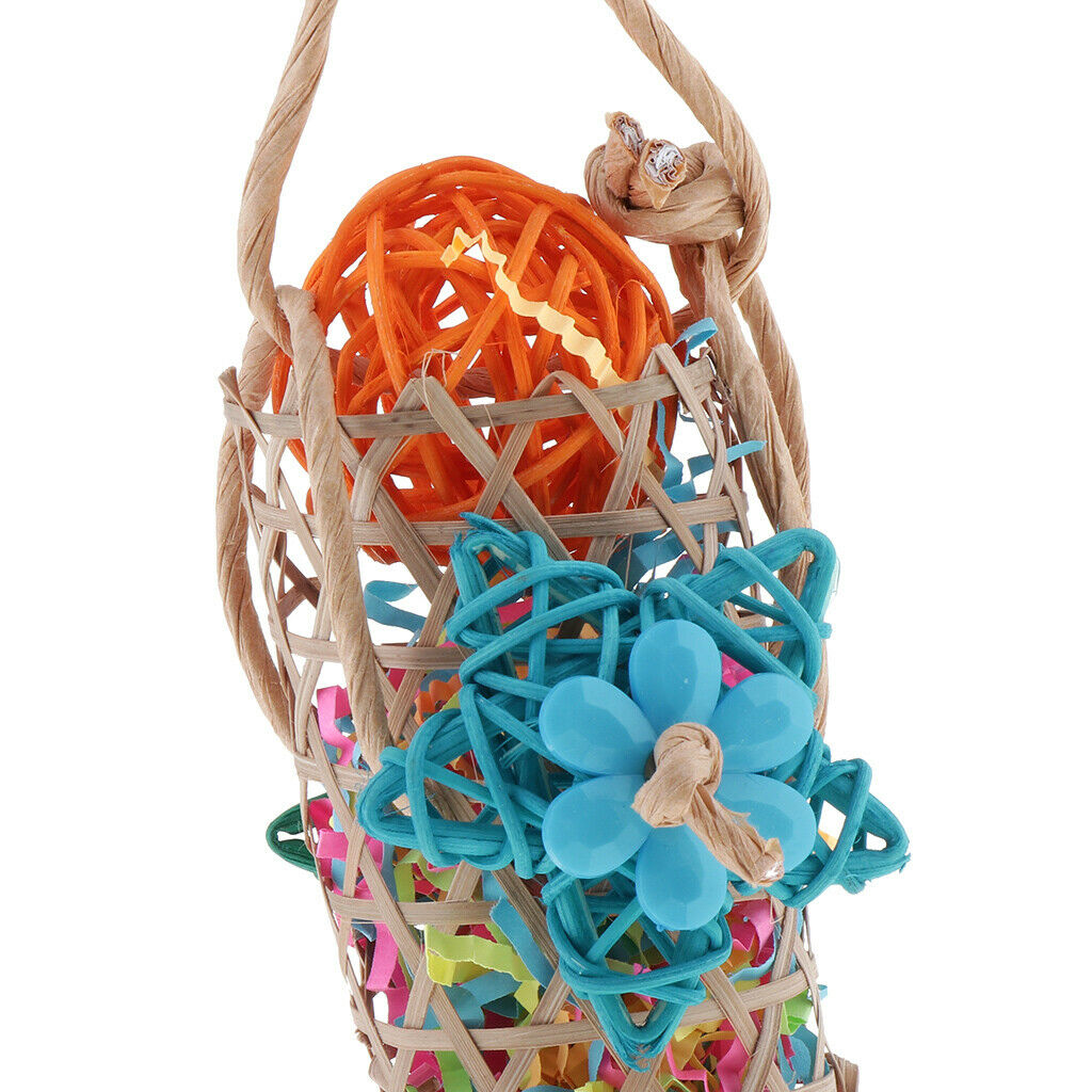 2 Packs Birds Parrots Chew Rattan Toys Parrots Forgaing Toys Bird Cockatoo