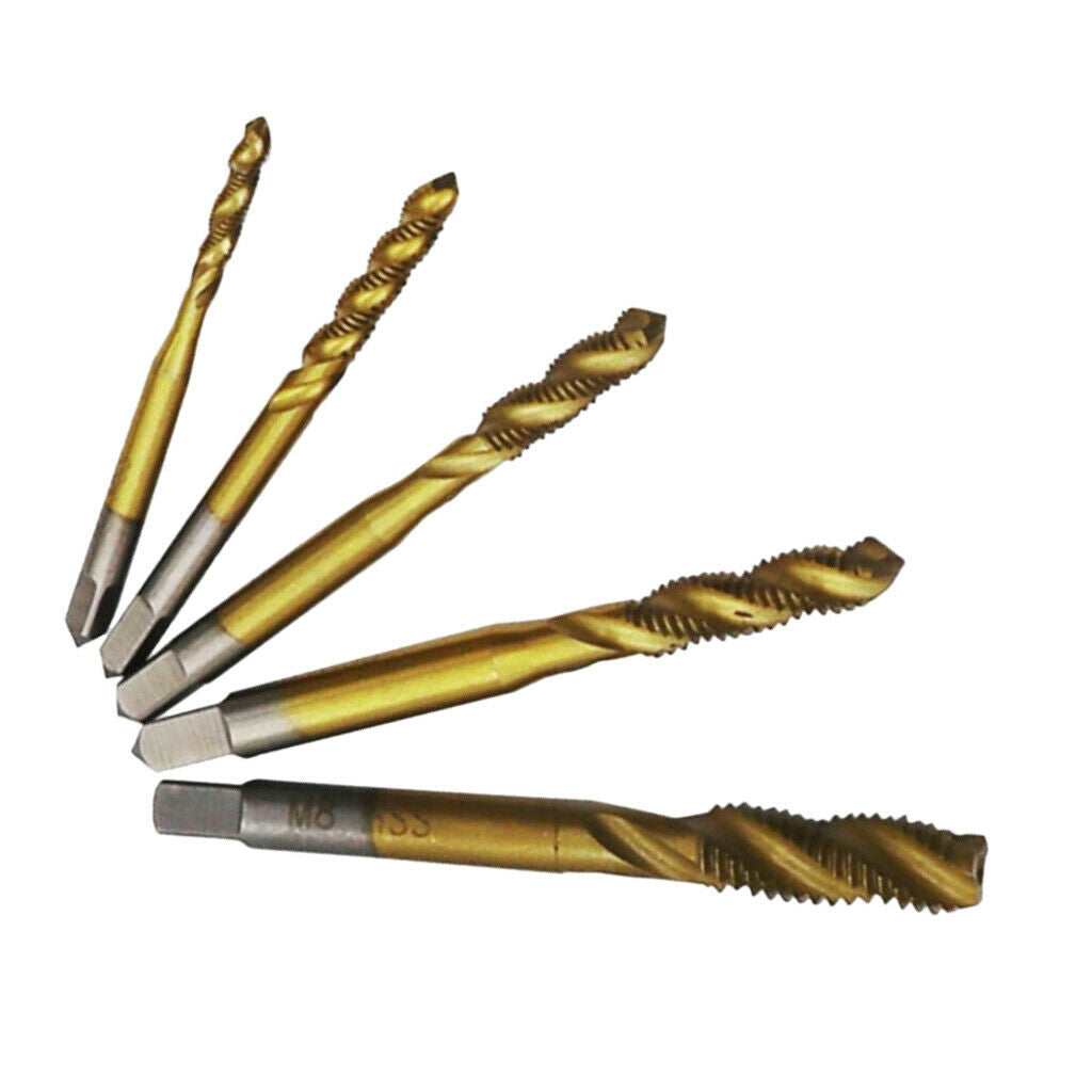 5 Pieces 6542 High Speed Metal M3 M4 M5 M6 M8 Hand Screw Thread Tap Set