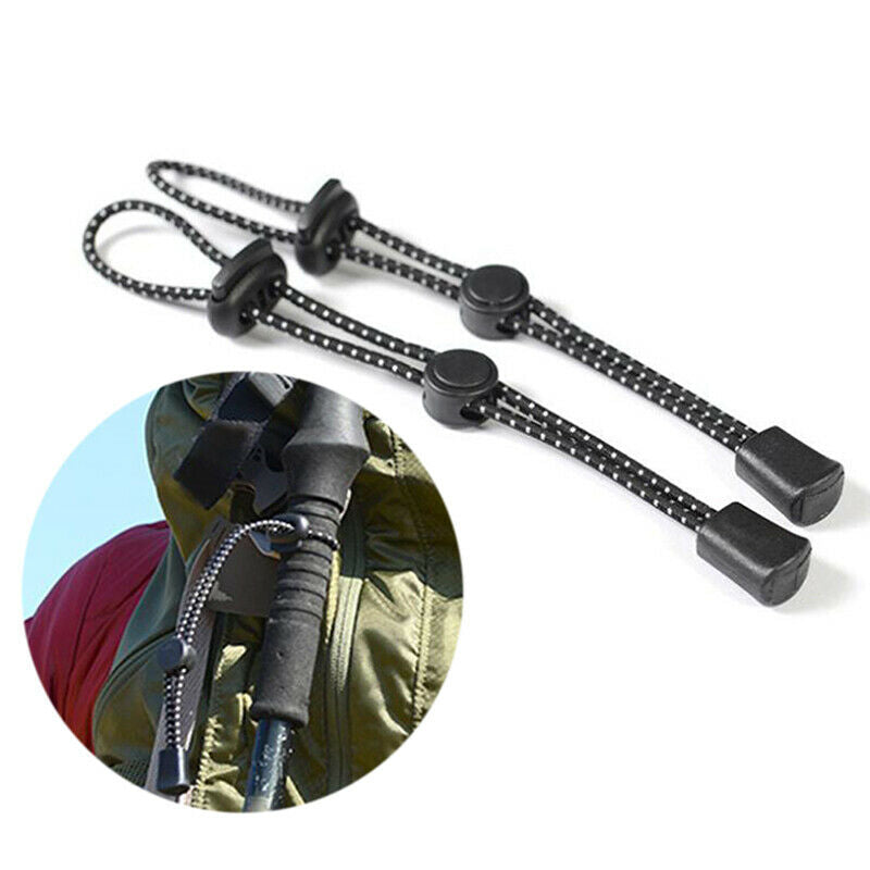 2Pcs Backpack Climbing Stick Holder Hanging Pole Buckle Fixing Elastic Ro.l8