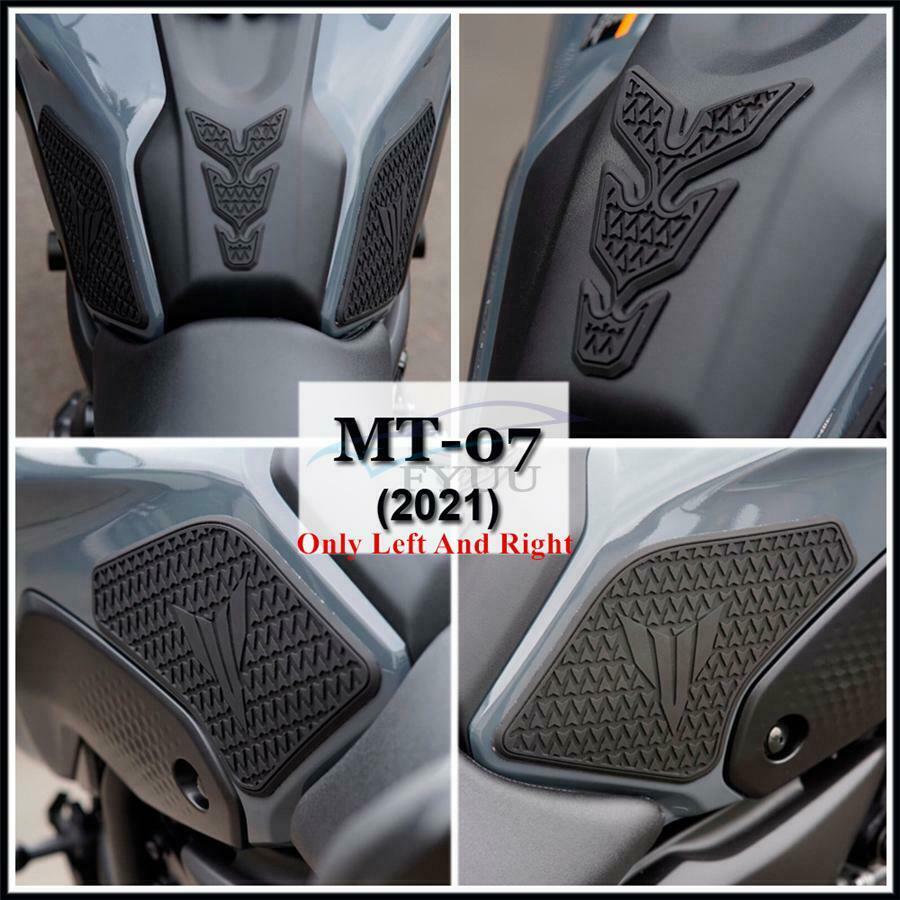 Pair Rubber Motorcycle Side Fuel Tank Pad Trim Stickers For Yamaha MT-07 2021-