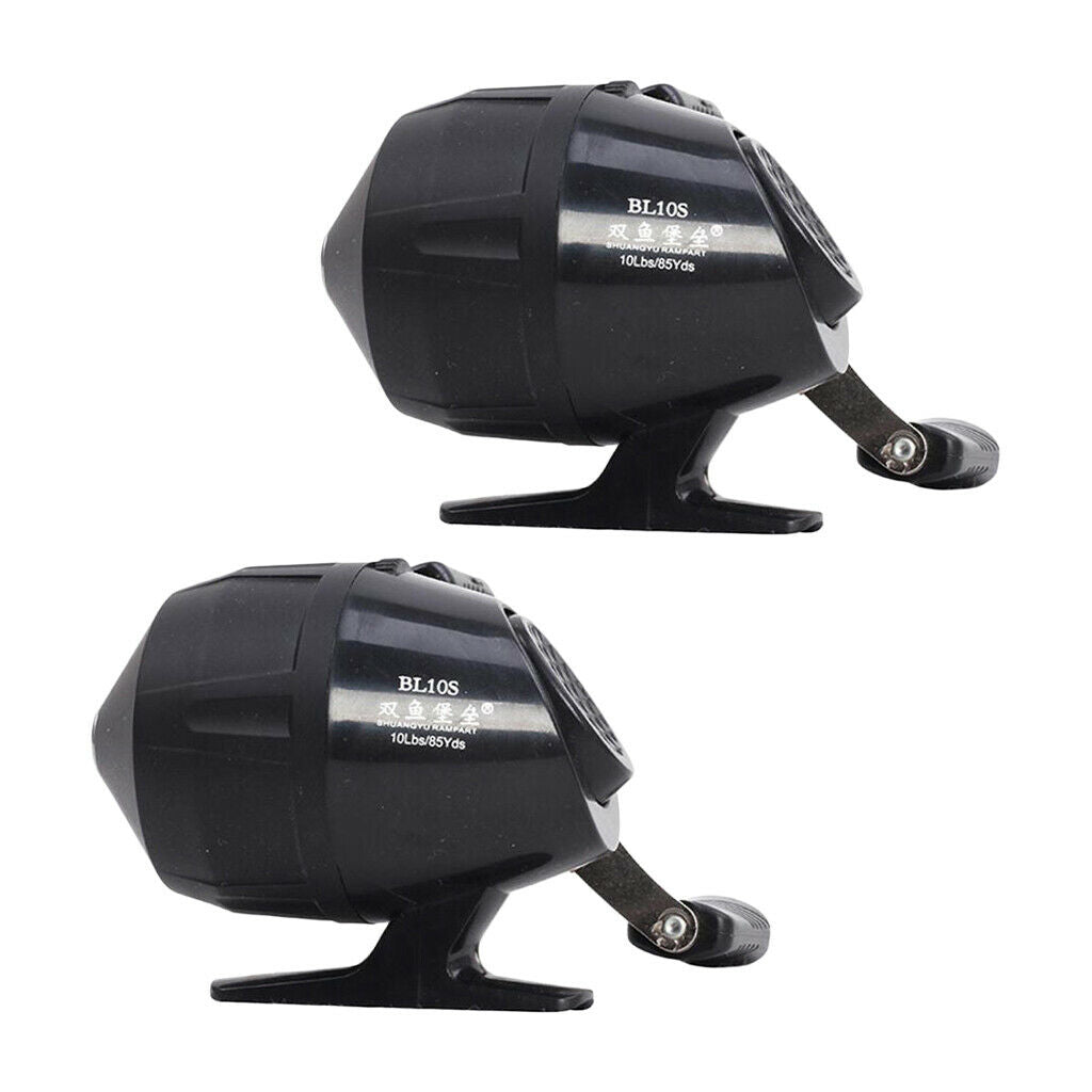 2x Black Powerful Stainless Steel Reel 10LB/85YDS Gear Ratio 3.0:1 SaltWater