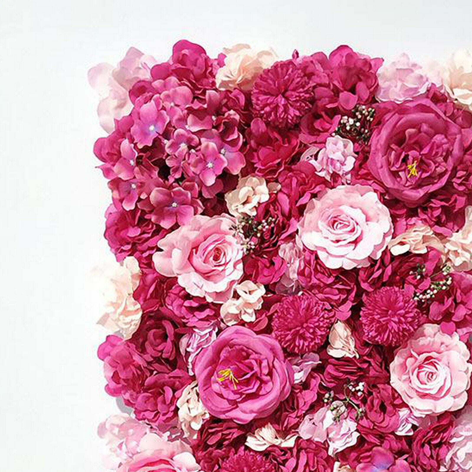 Artificial Silk Flowers Wall Panel Wedding Party Floral Backdrop Rose Decoration