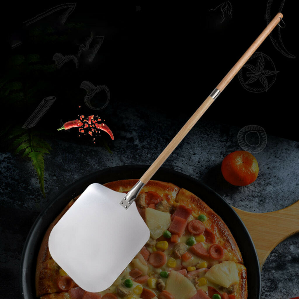 Aluminum Pizza Turning Peel Paddle Large Wooden Handle for Pizza Pizza Tool
