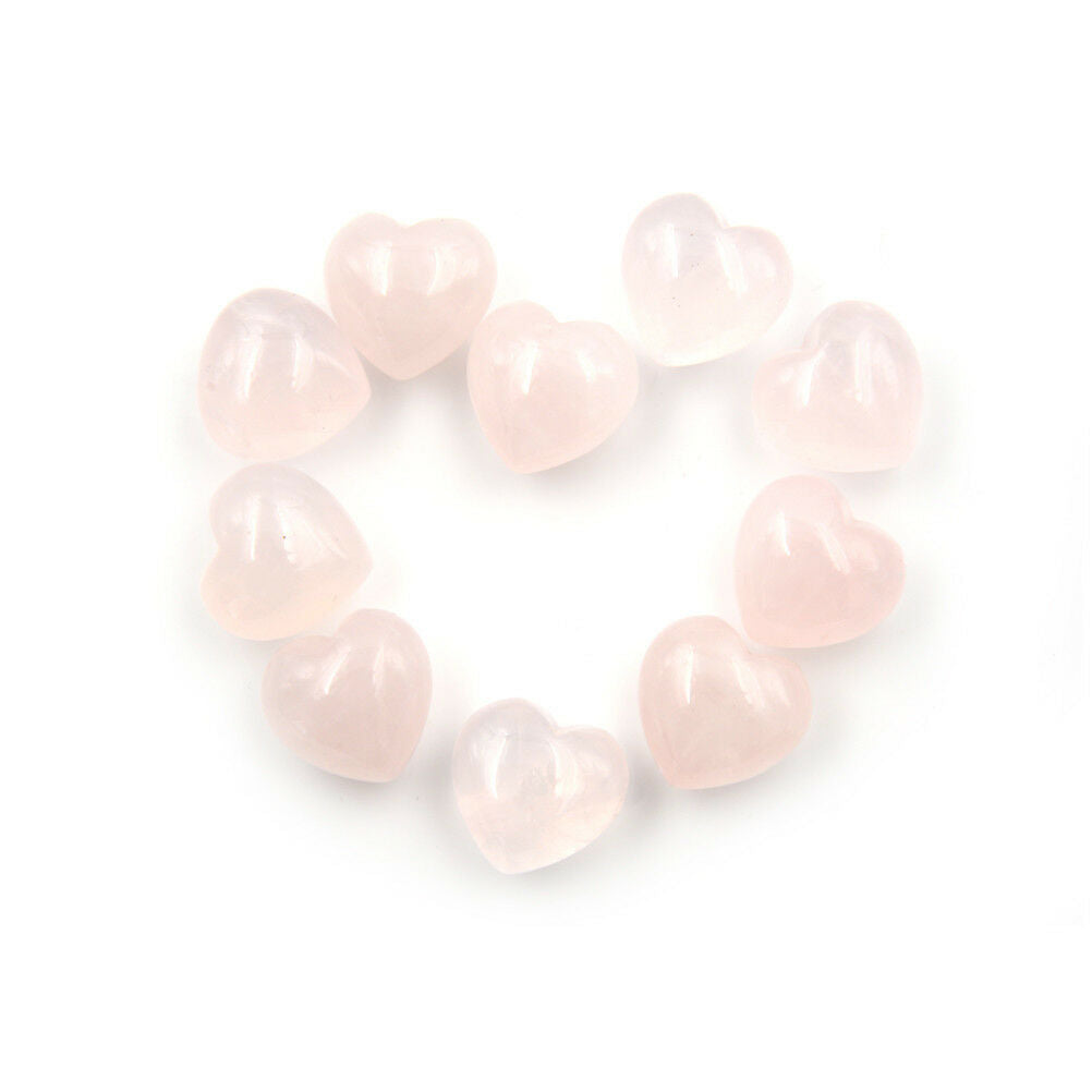 1Pc Natural Quartz Heart Shaped Pink Crystal Love Healing Gemstones Collec.l8