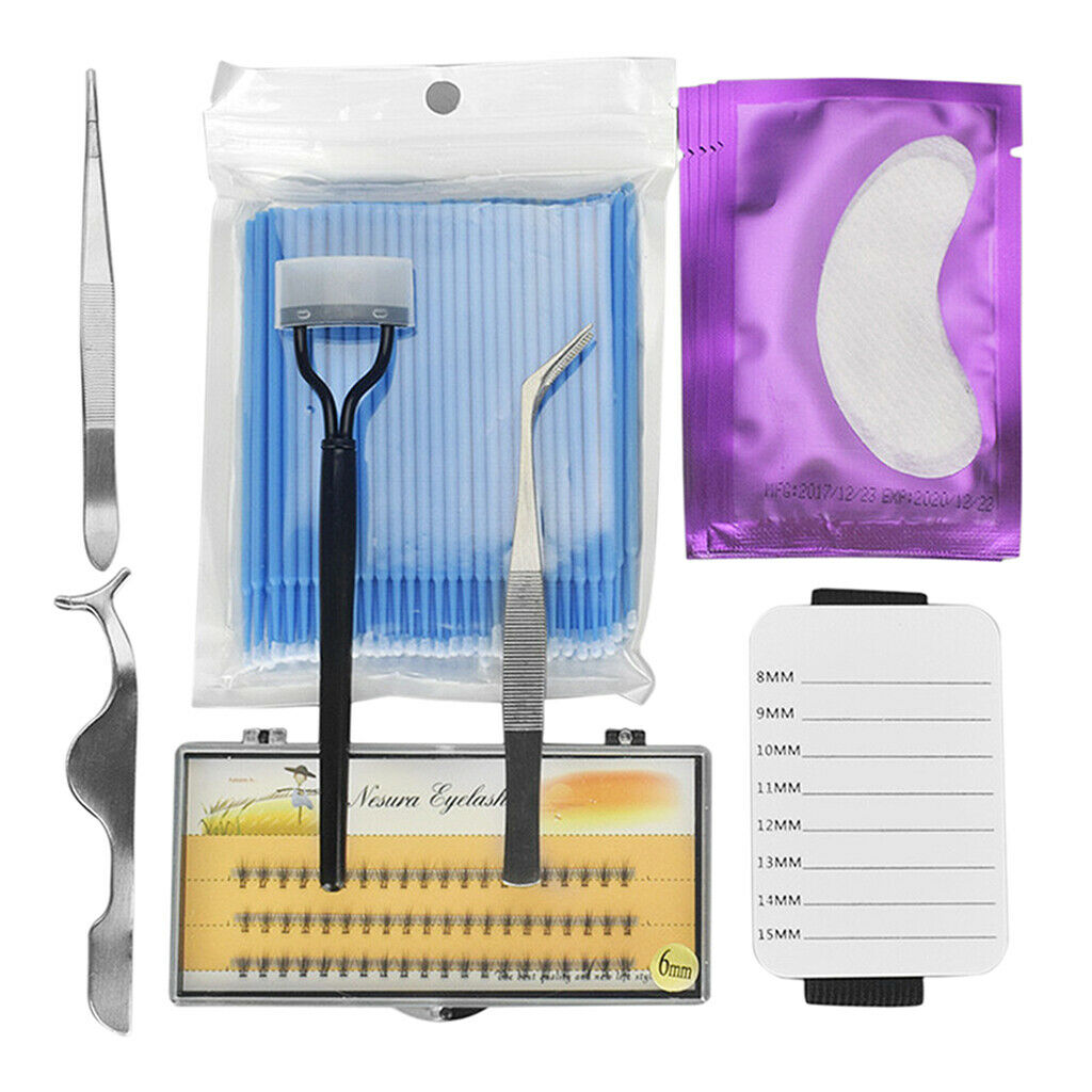 8 in 1 Professional Beginner Grafting Eye Lash Eyelash Extensions Set Blue
