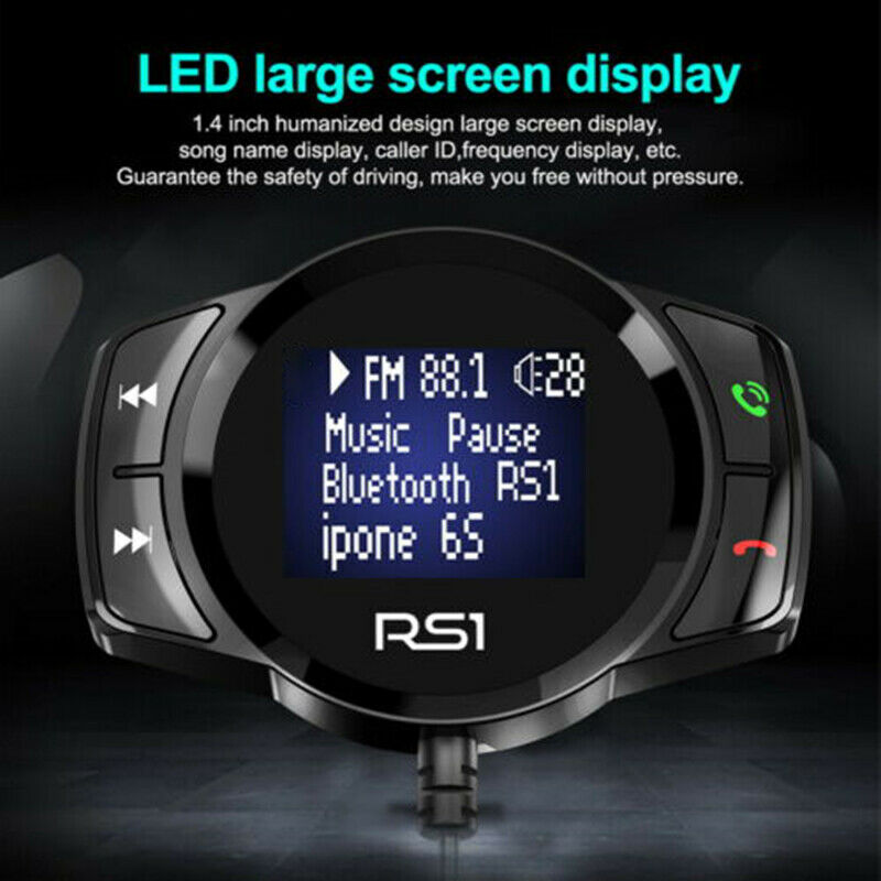 RS1 Handsfree Wireless Car Kit LCD FM Transmitter MP3 Radio Player USB Charger