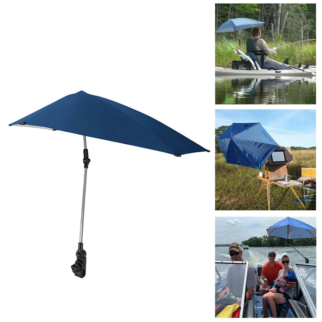 Adjustable Clamp-On Umbrella for Summer Lounge Chair Golf Camping Hiking