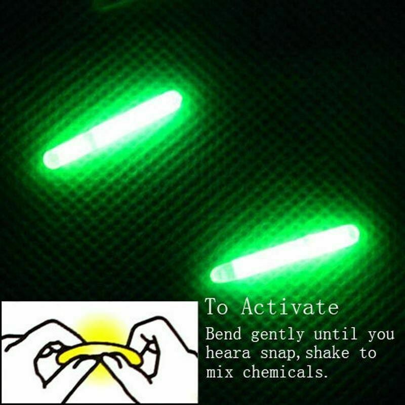 50Pcs Fishing Fluorescent Lightstick Light Night Float Rod Dark Glow Stick