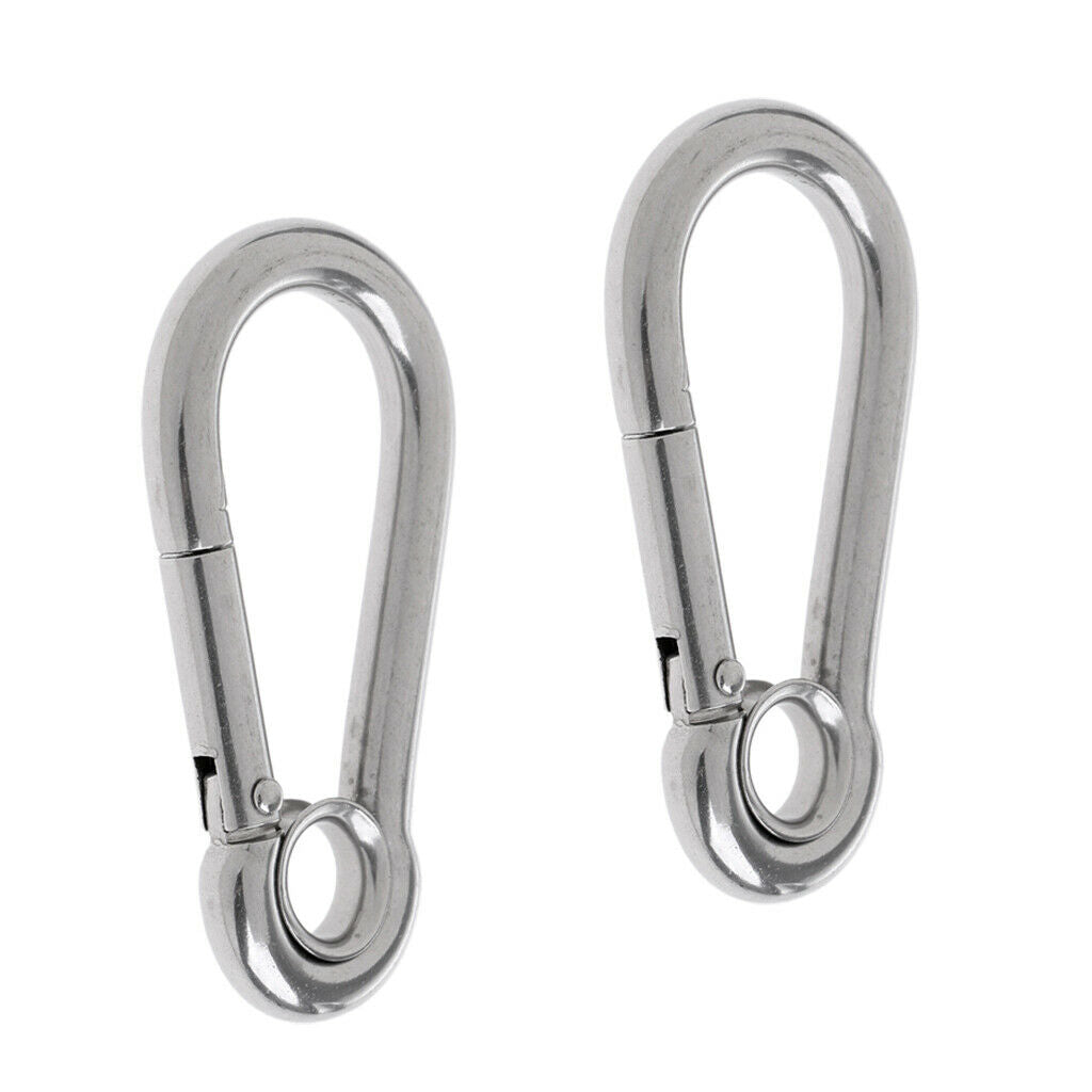 2pcs Heavy Duty Stainless Steel Carabiners Clips Hooks for Hammocks, Camping,