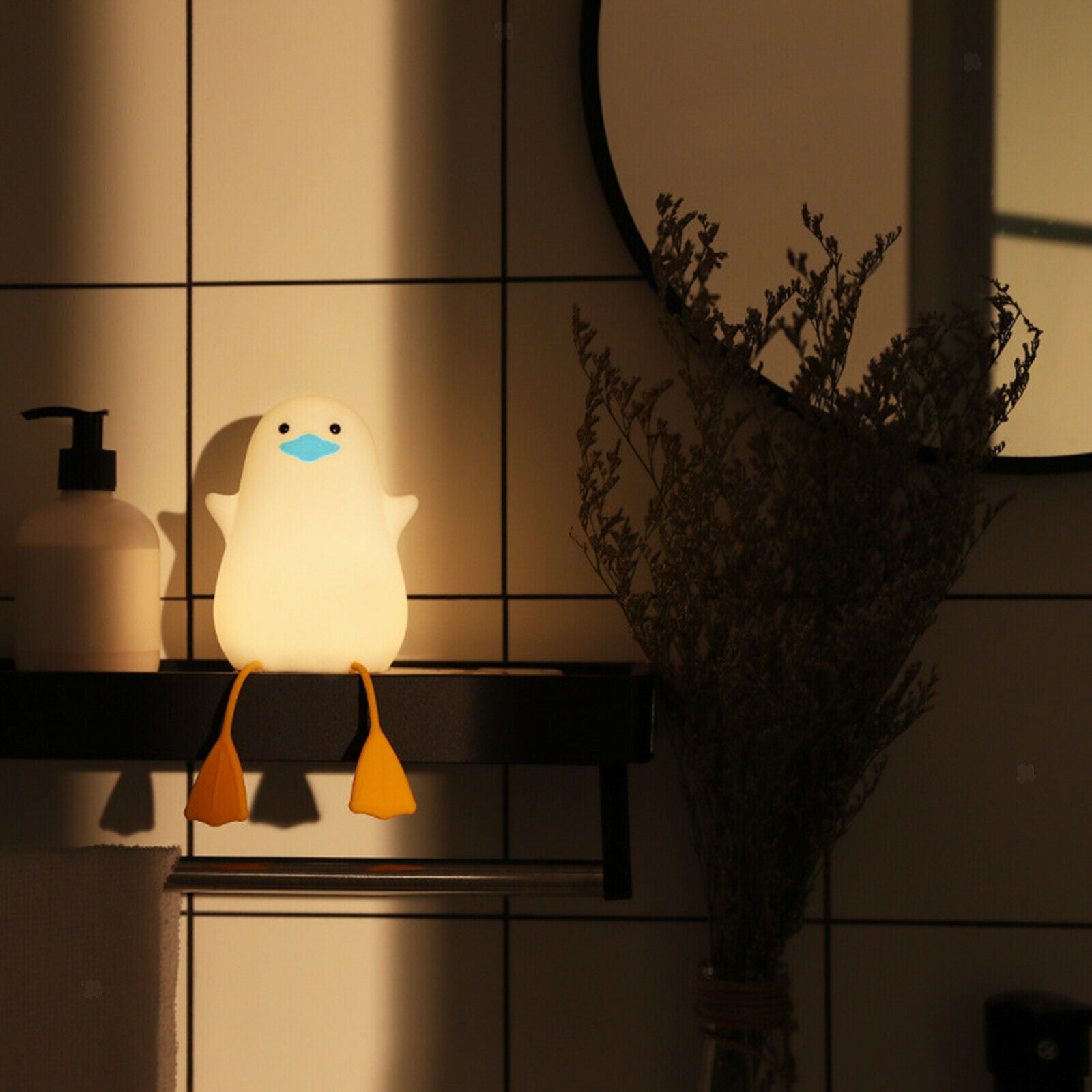Seagull Silicone Night Light Soothing Nursery Lamp for Kids Baby Bathroom