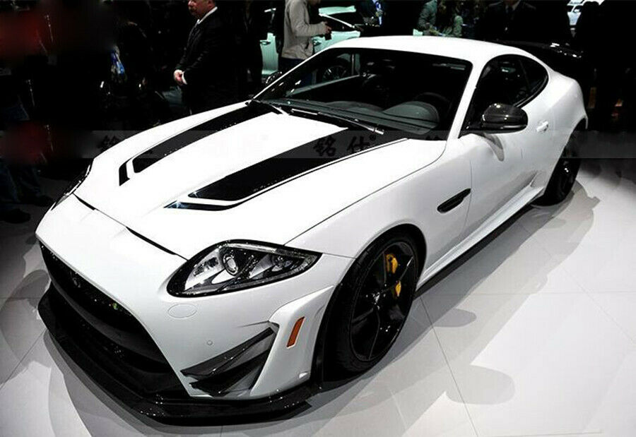2pcs Racing Car Hood Stripe Vinyl Decals Auto Bonnet DIY Graphic Stickers Black