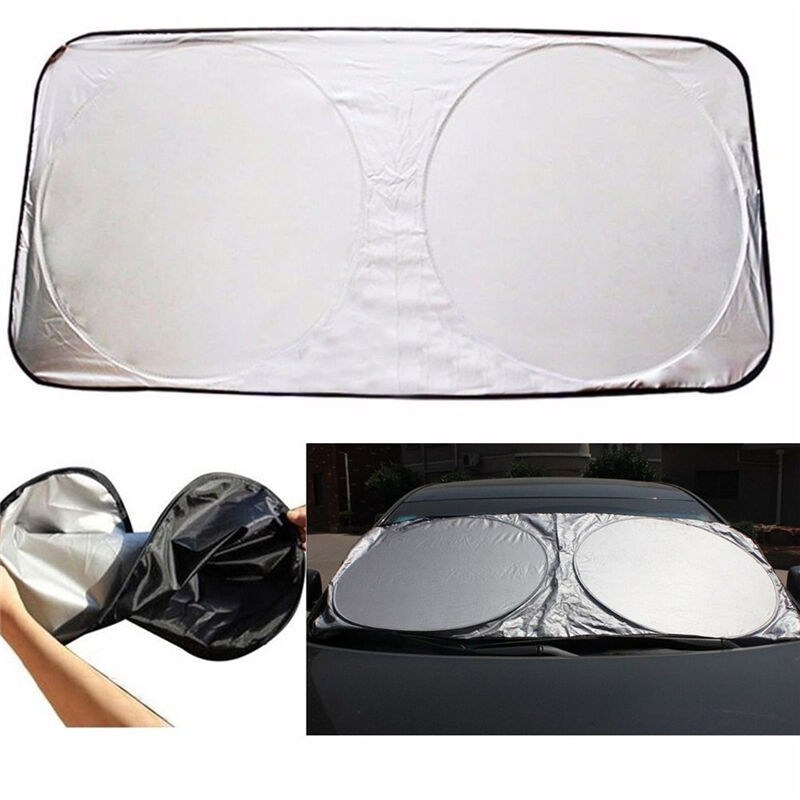 Auto Car Front Rear Window Foldable Jumbo Visor Sun Shade Windshield Covefw Lt