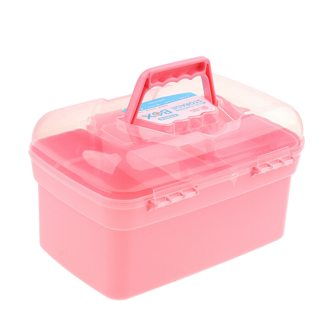 Pet Storage Container Box with Sealed Lid for Dog Food, Treats Pink 2 Layer