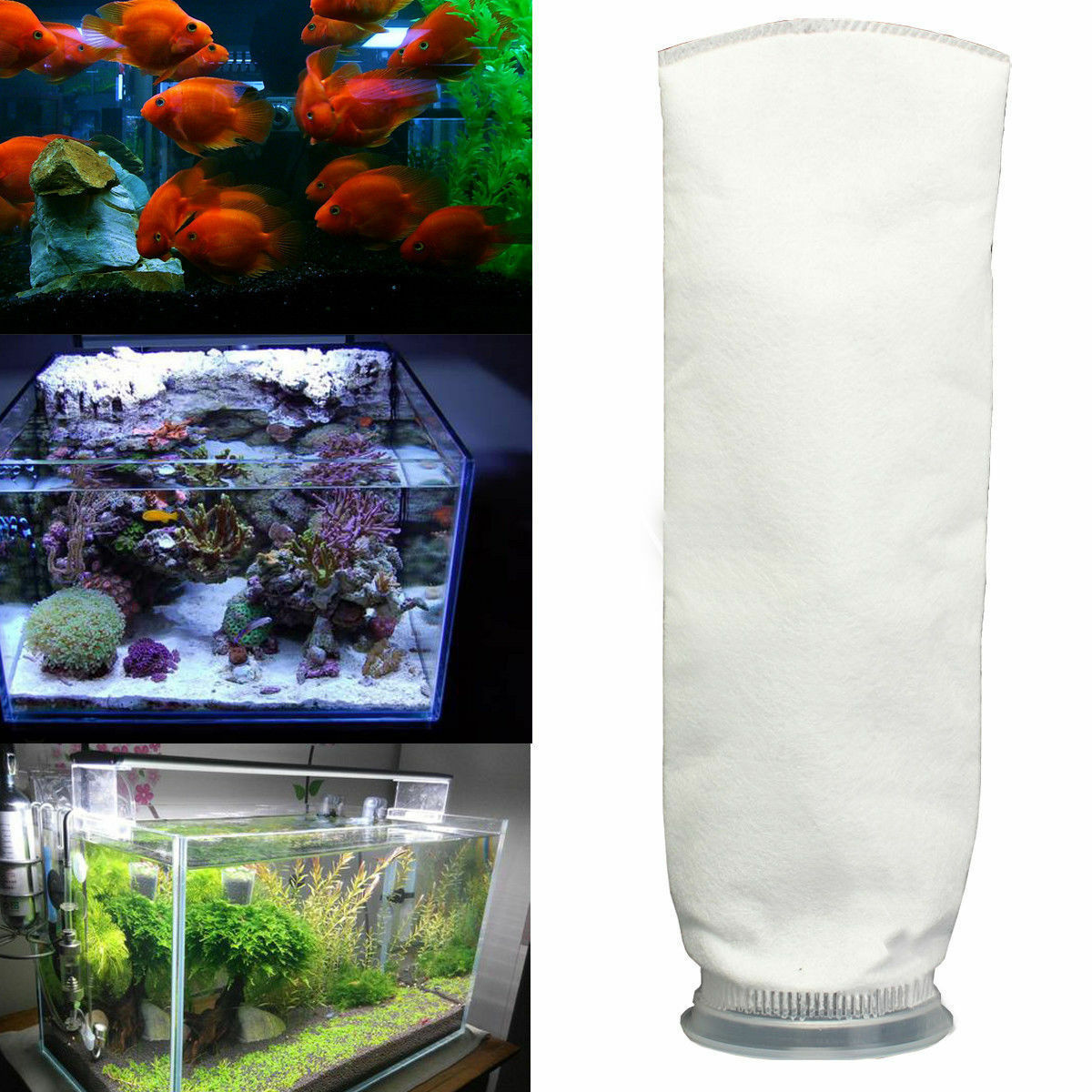 2x 150/200 Micron 4"x15"   Aquarium Marine Sump Felt Pre Filter Sock Bag