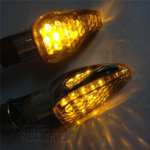 10mm LED Dual Sport Turn Signal Indicators Blinkers Lights Black base Clear lens