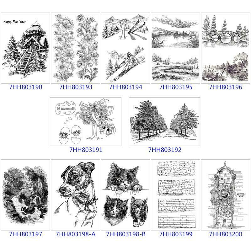 Road Tree DIY Silicone Clear Stamp Cling Seal Scrapbook Embossing Album Craft