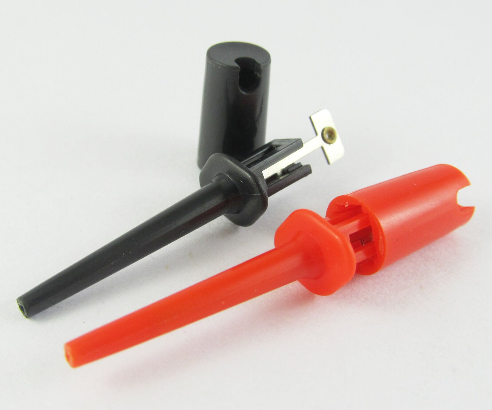 2pcs R+B Round Test Hook Clip Grabbers Test Probe SMD IC SMT For Multimeter