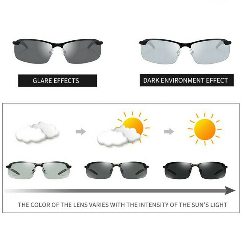 2021 Photochromic Polarized Men Sunglasses Glasses Driving Outdoor Sports