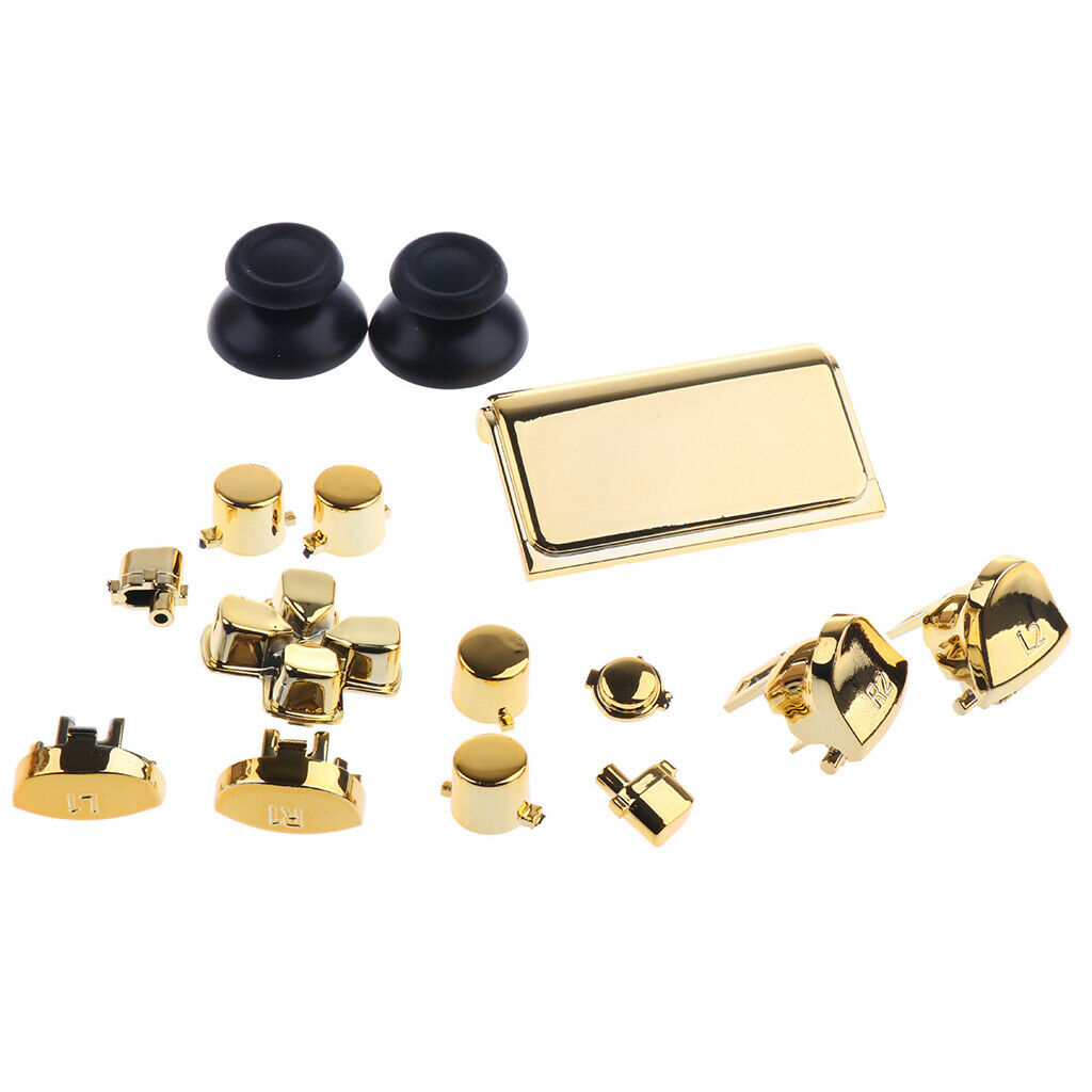 Full Button Controller Chrome Set Touch Pads Replacement for PS4