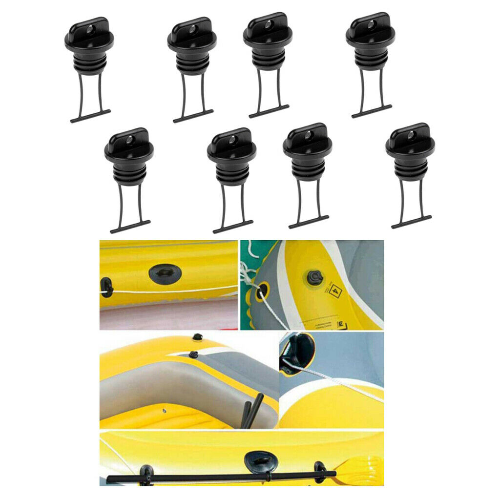 Set of 8 Universal Kayak Dinghy Canoe Boat Hull Thread Drain Plugs Accessories